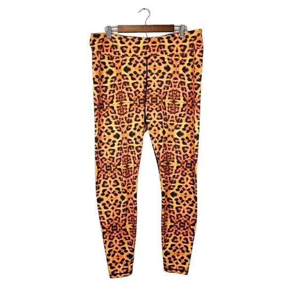 grrrl Leggings Bright Orange Cheetah
Print, Size "SAM" XL Workout Gym - Picture 1 of 14